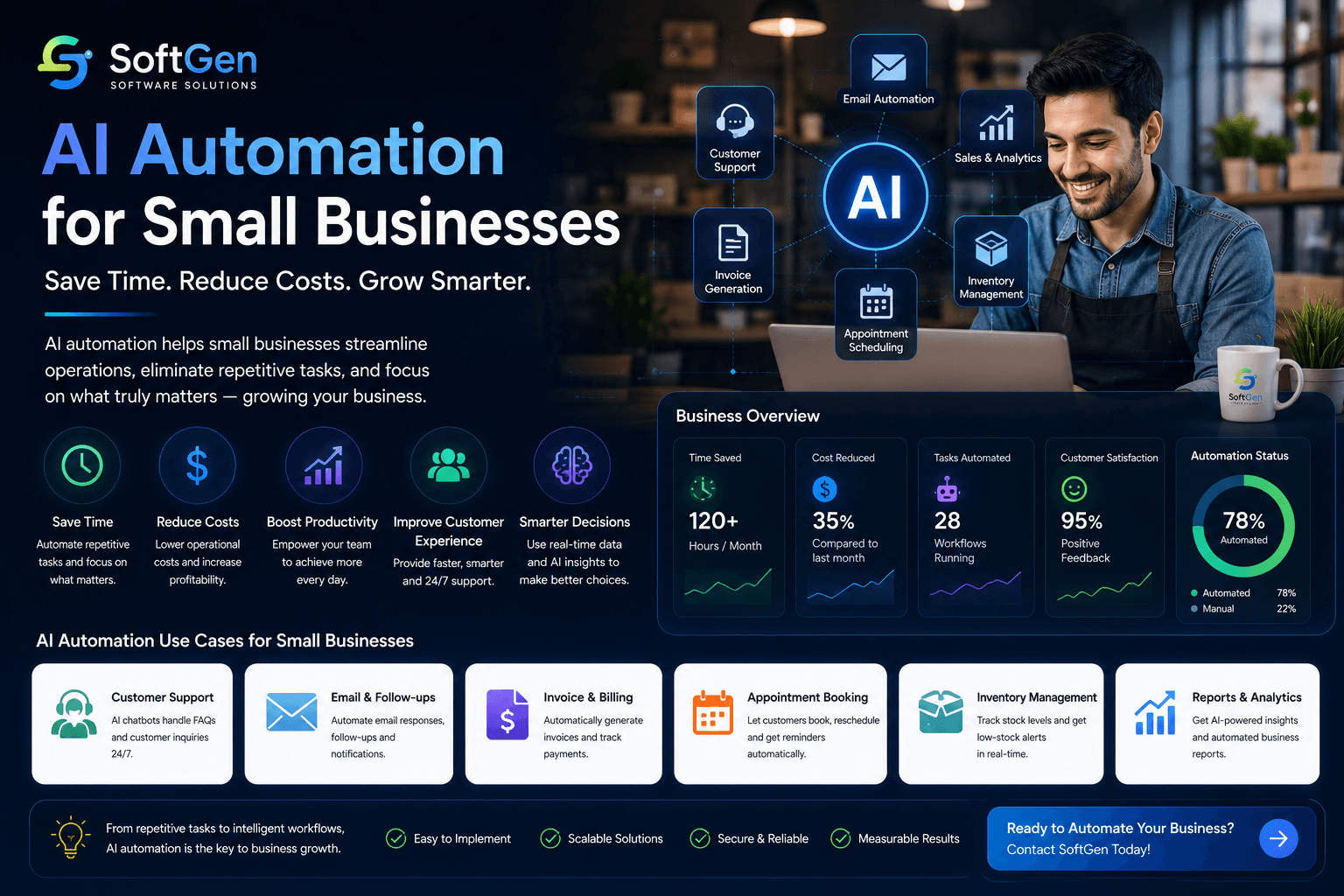 AI Automation for Small Businesses: Benefits, Use Cases & Getting Started